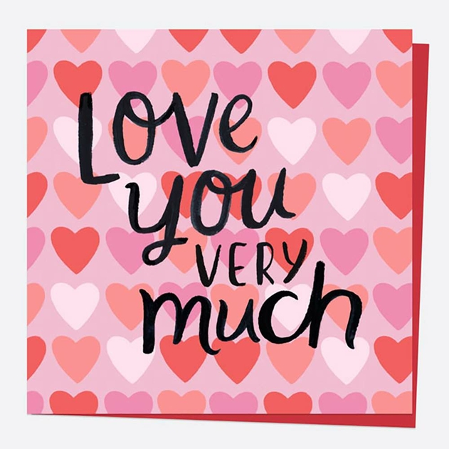 Image of Dotty About Paper Valentine's Day Card Hearts Typography Love You Very Much