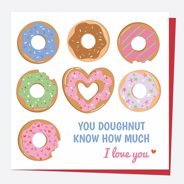 Image of Dotty About Paper Valentine's Day Card Doughnuts How Much I Love You