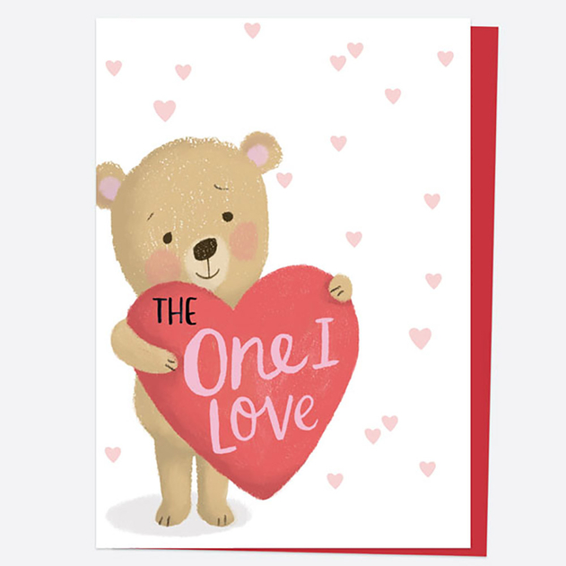 Image of Dotty About Paper Valentine's Day Card Bear & Heart One I Love