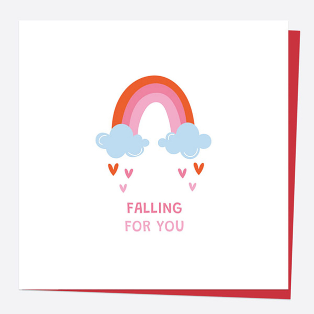 Image of Dotty About Paper Valentine's Day Card Rainbow Falling For You