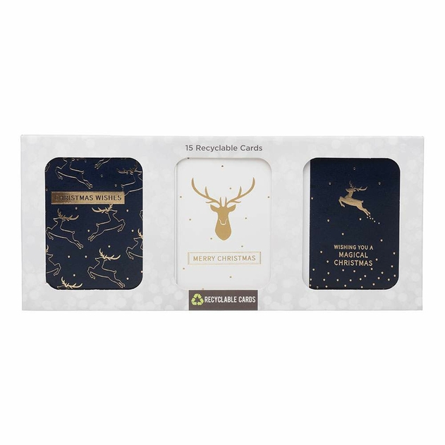 Image of WHSmith Recyclable Stags Trio Christmas Cards (Pack of 15)
