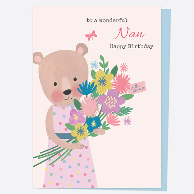 Image of Dotty About Paper Dotty Bear Happy Birthday Nan Birthday Card