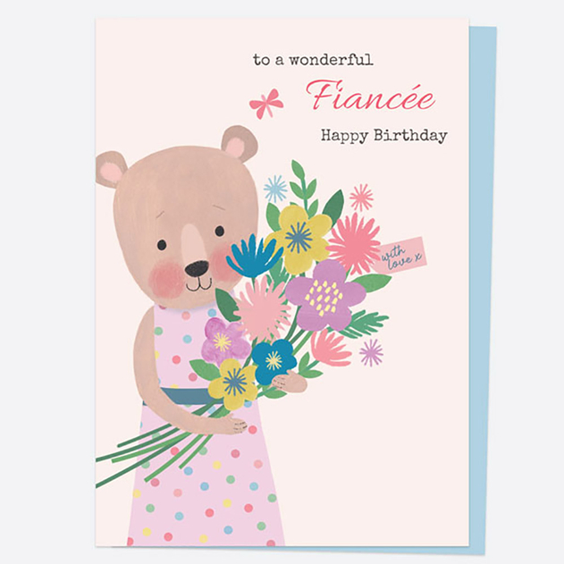 Image of Dotty About Paper Dotty Bear Happy Birthday Fiancée Birthday Card
