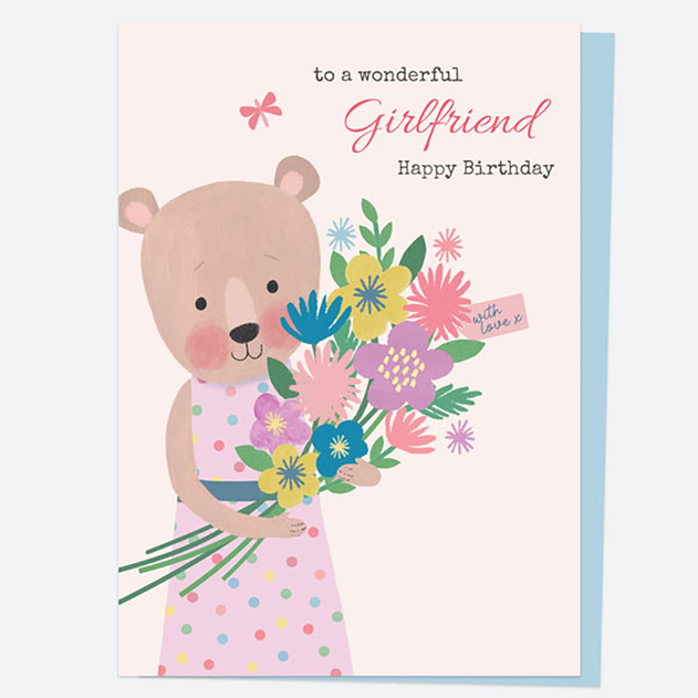 Image of Dotty About Paper Dotty Bear Happy Birthday Girlfriend Birthday Card