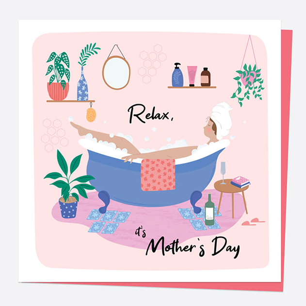 Image of Dotty About Paper Bathtub Relax It's Mother's Day Mother's Day Card