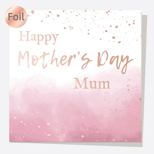 Image of Dotty About Paper Luxury Foil Rose Gold Ink Wash Wonderful Mum Mother's Day Card