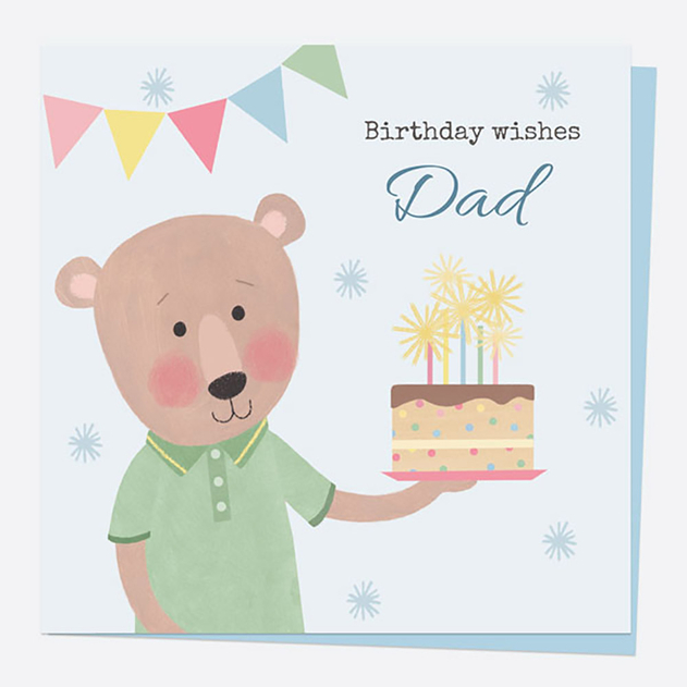 Image of Dotty About Paper Dotty Bear Cake Birthday Wishes Dad Card