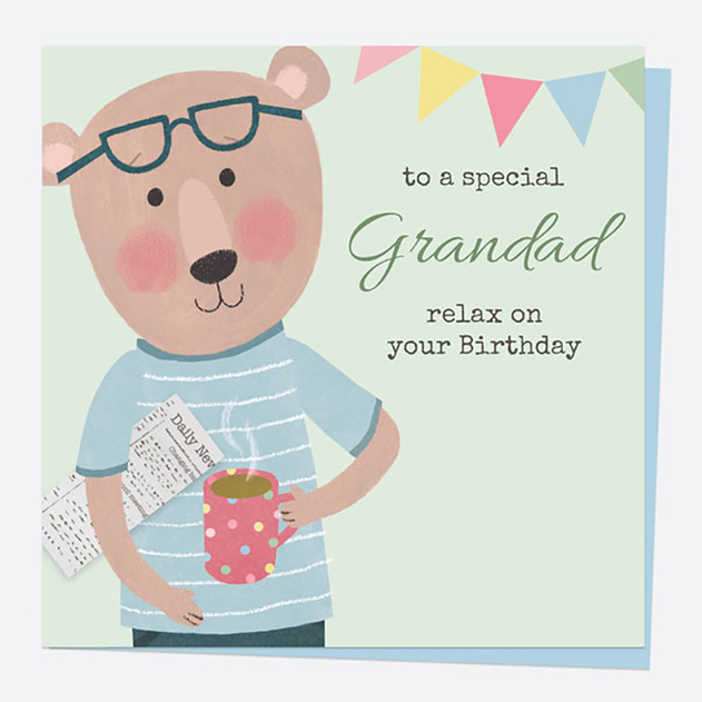 Image of Dotty About Paper Dotty Bear Mug Birthday Special Grandad Card