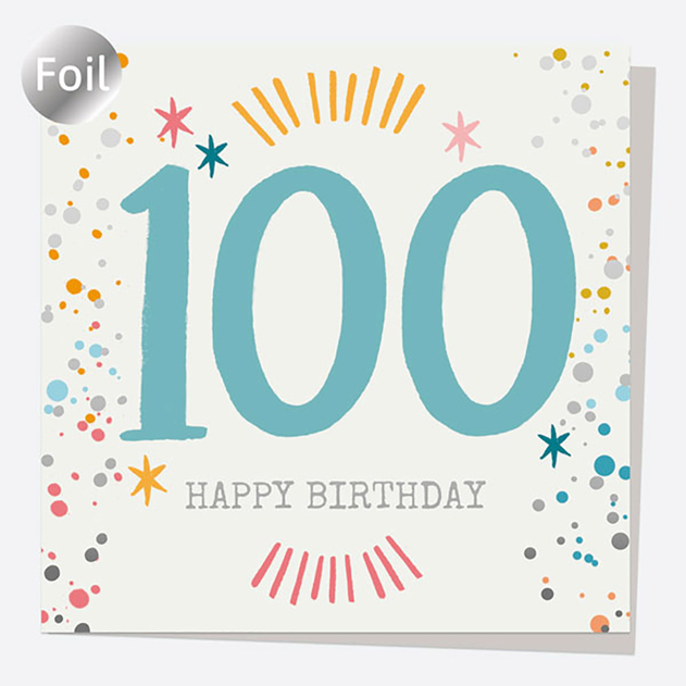 Image of Dotty About Paper Luxury Foil Splash 100th Happy Birthday Card