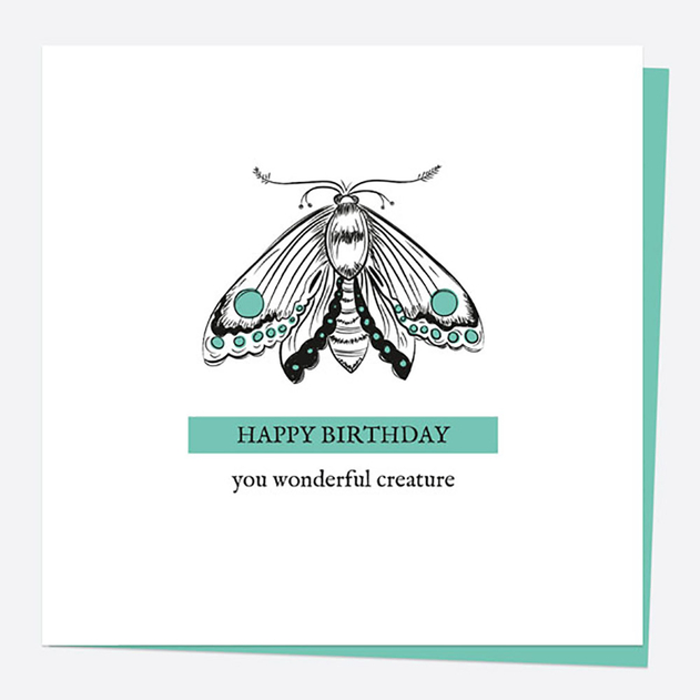 Image of Dotty About Paper Bug Love Moth Happy Birthday You Wonderful Creature Card