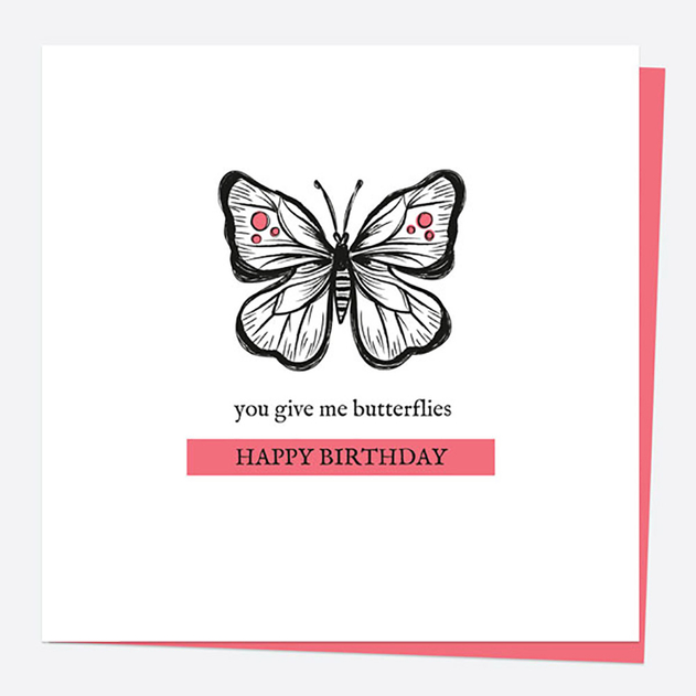 Image of Dotty About Paper Bug Love Butterfly You Give Me Butterflies Card