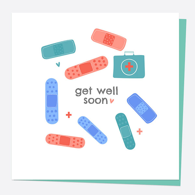 Image of Dotty About Paper Plasters Get Well Soon Card