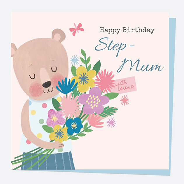 Image of Dotty About Paper Dotty Bear Bouquet Happy Birthday Step Mum
