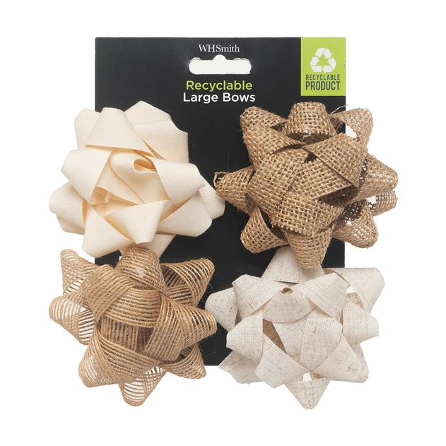 Image of WHSmith Kraft Bows Pack of 4