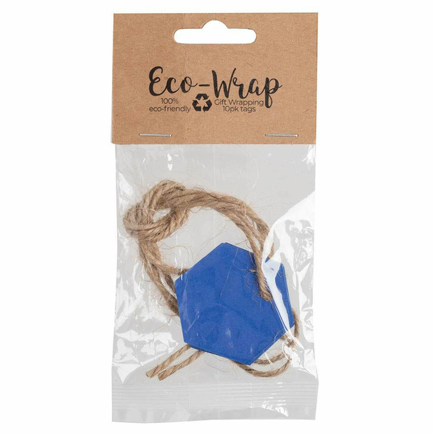 Image of Eco-Wrap Recyclable Hex Hive Gift Tags Navy Pack of 10