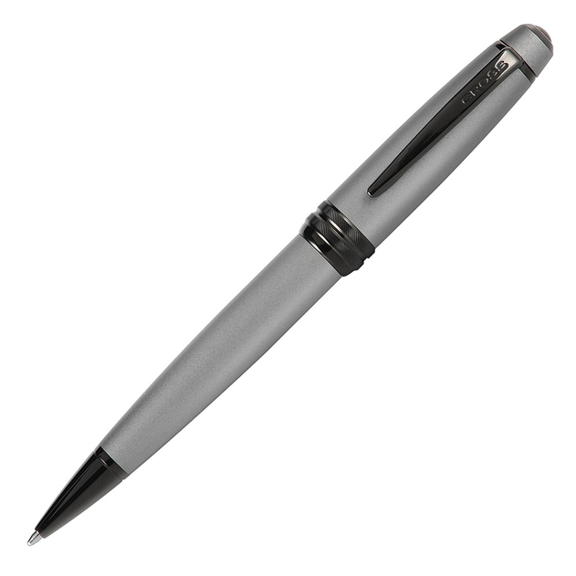 Cross Bailey Grey Lacquer Ballpoint Pen with Polished Black PVD Appointments