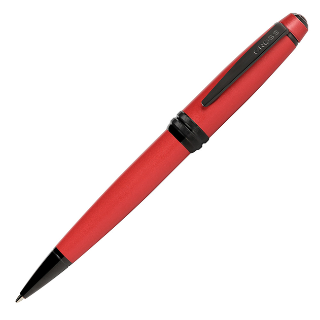 Cross Bailey Red Lacquer Ballpoint Pen with Polished Black PVD Appointments