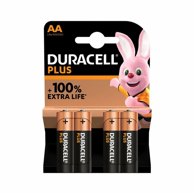 Image of Duracell Plus 100% AA (Pack of 4)