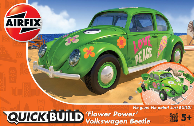 Image of Airfix QUICKBUILD Flower-Power VW Beetle Green