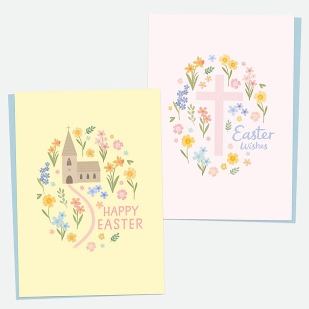 Image of Dotty About Paper Church & Cross Easter Cards (Mixed Pack of 6)