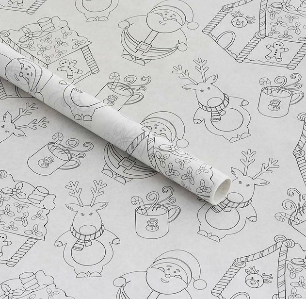 Image of Eco-Wrap Recycled and Recyclable Colour In Christmas Wrapping Paper 4m