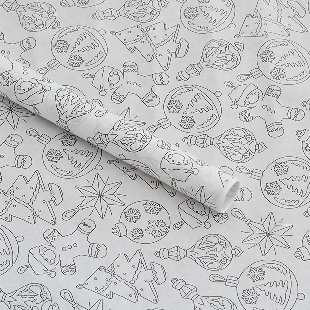 Image of Eco-Wrap Recycled and Recyclable Colour In Bauble Wrapping Paper 4m