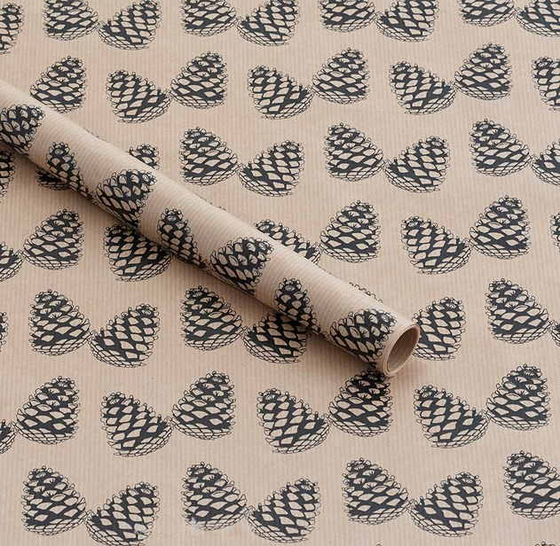 Image of Eco-Wrap Kraft Recycled and Recyclable Nature Luxe Christmas Wrapping Paper 4m