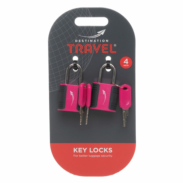 Image of WHSmith Magenta Twin Key Lock 2 Pack