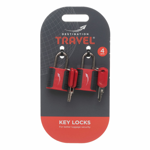 Image of WHSmith Red Twin Key Lock 2 Pack