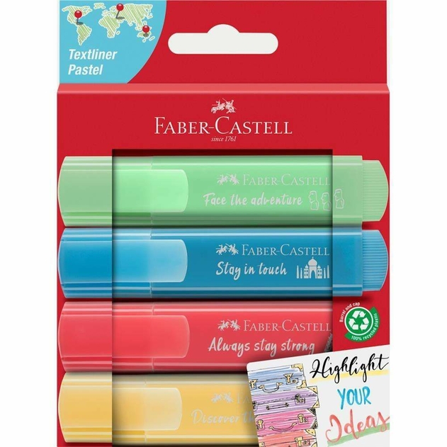 Faber-Castell Sustainable Textliner Pastel Highlighters Set 2 (Pack of 4)