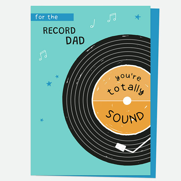 Image of Dotty About Paper Vinyl Record Dad Father's Day Card