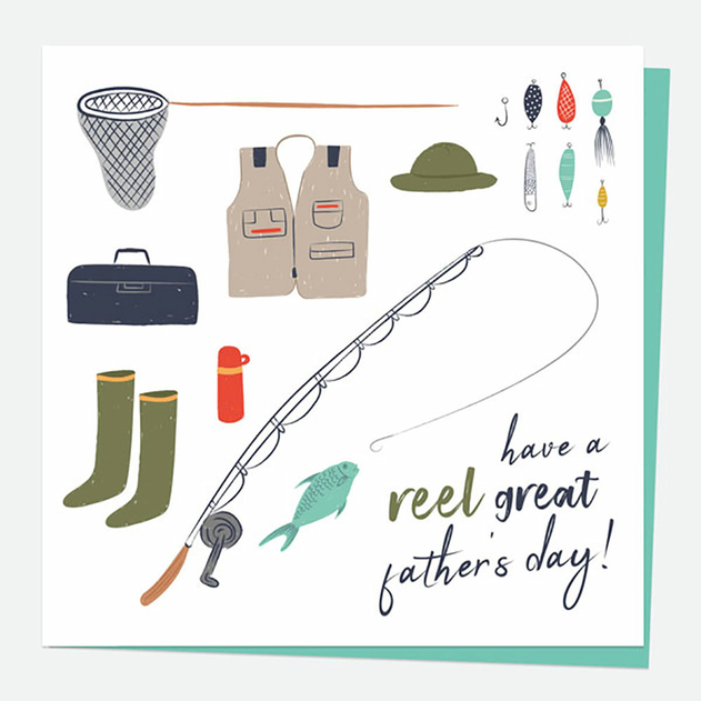 Image of Dotty About Paper Fishing Reel Great Father's Day Card