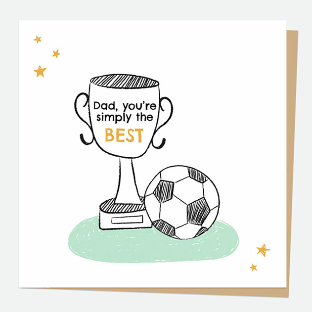 Image of Dotty About Paper Football Trophy Dad Father's Day Card