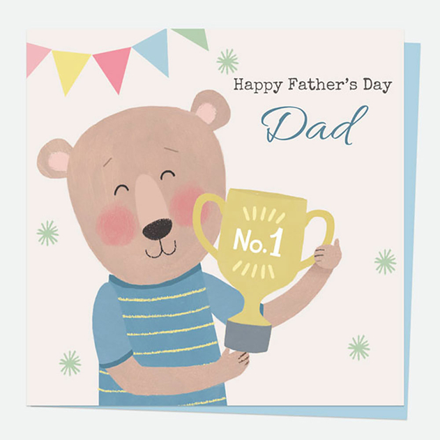 Image of Dotty About Paper Dotty Bear Trophy No. 1 Dad Father's Day Card