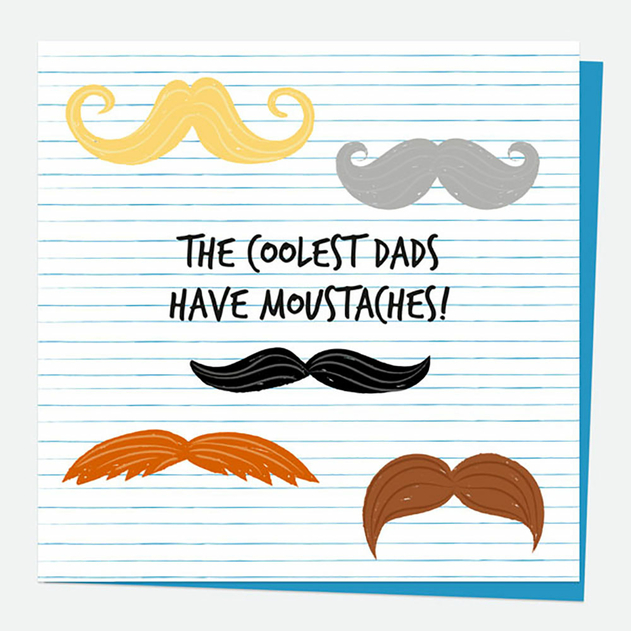 Image of Dotty About Paper Moustaches Coolest Dad Father's Day Card