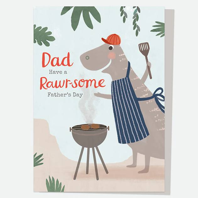 Image of Dotty About Paper Dinosaur Dad Rawrsome Barbeque Father's Day Card