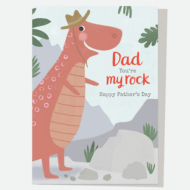 Image of Dotty About Paper Dinosaur Land Dad You're My Rock Father's Day Card
