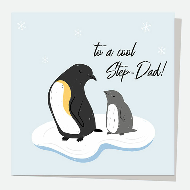 Image of Dotty About Paper Penguins Cool StepDad Father's Day Card