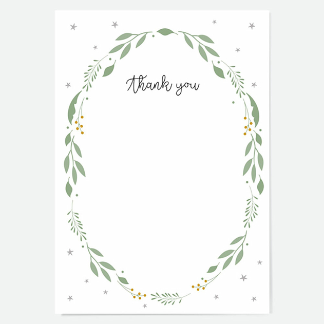 Image of Dotty About Paper Thank You Cards Foliage Wreath (Pack of 10)