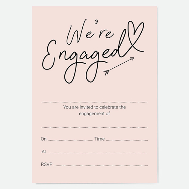 Image of Dotty About Paper Engagement Party Invitations Heart Typography