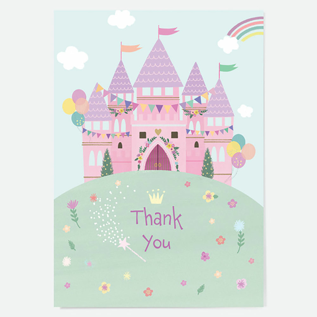 Image of Dotty About Paper Ready to Write Kids Thank You Cards Princess Castle (Pack of 10)