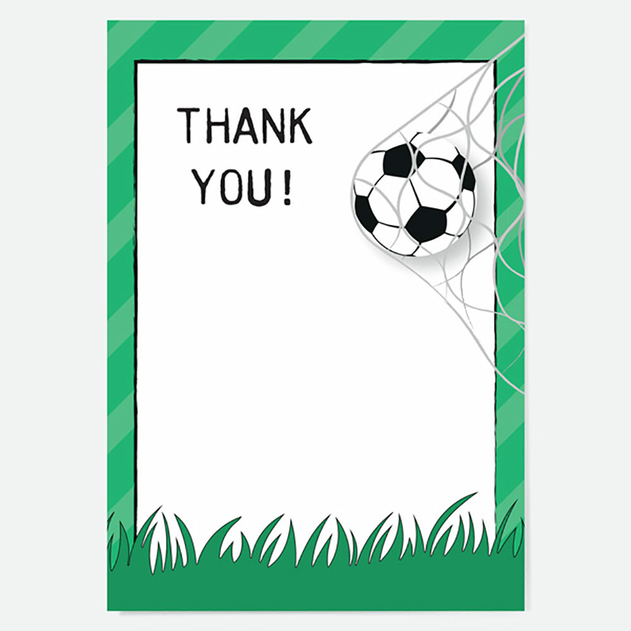 Image of Dotty About Paper Ready to Write Kids Thank You Cards Kickin' Football (Pack of 10)