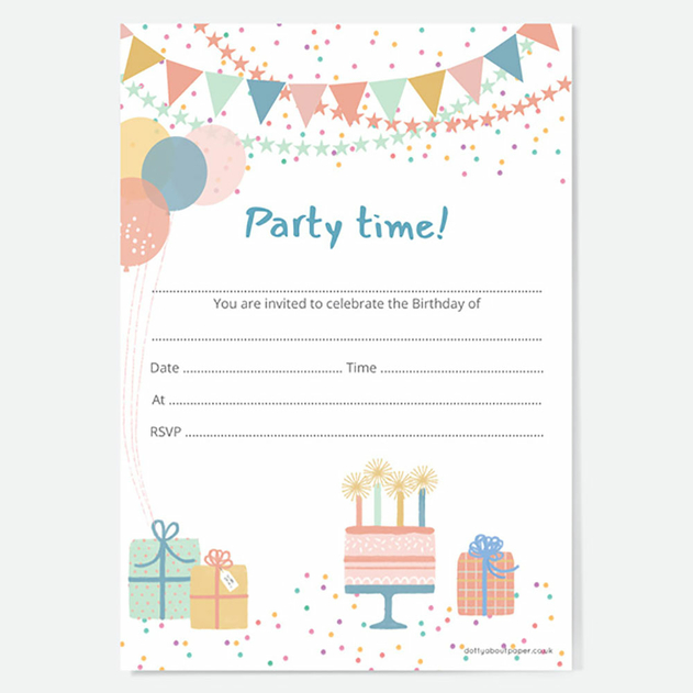 Image of Dotty About Paper Soft Pastels Notelet Invitation (Pack of 20)
