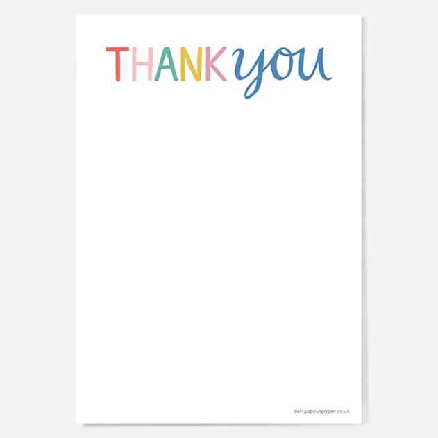Image of Dotty About Paper Fun Typography Thank You Notelet (Pack of 20)