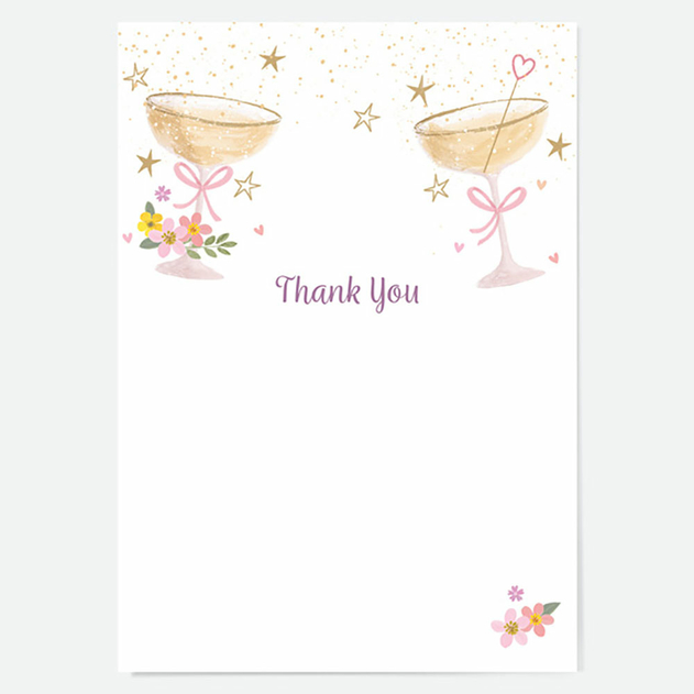 Image of Dotty About Paper Anniversary Thank You Cards Champagne Bubbles (Pack of 10)