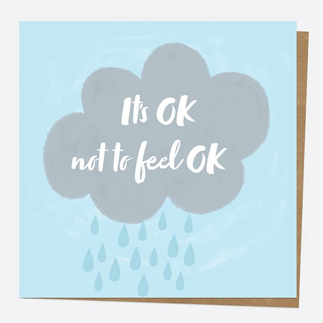 Image of Dotty About Paper Grey Cloud It's OK Not To Feel OK Paper Hug Charity Greeting Card