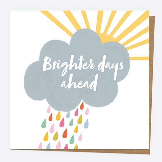 Image of Dotty About Paper Cloudy Day Brighter Days Ahead Paper Hug Charity Greeting Card