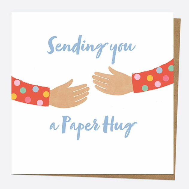 Image of Dotty About Paper Arms Sending A Paper Hug Paper Hug Charity Greeting Card