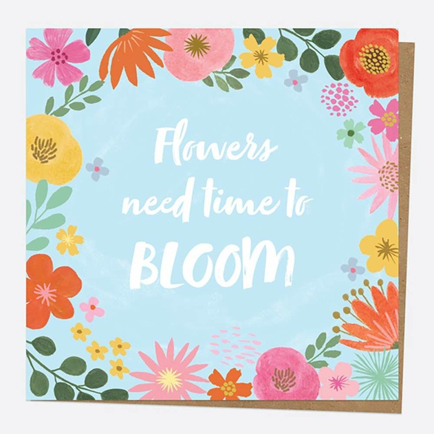 Image of Dotty About Paper Blooms Flowers Need Time To Bloom Paper Hug Charity Greeting Card