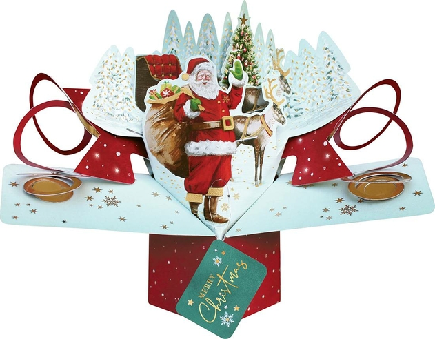 Image of Second Nature Santa, Sleigh & Reindeer Christmas Card